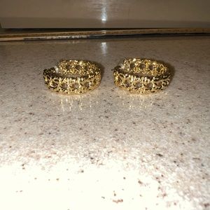 Kendra Scott gold tone Natalie knot rope hoop earrings